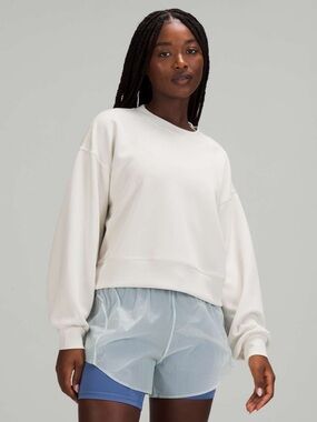 Lululemon Perfectly Oversized Cropped Crew *White Opal